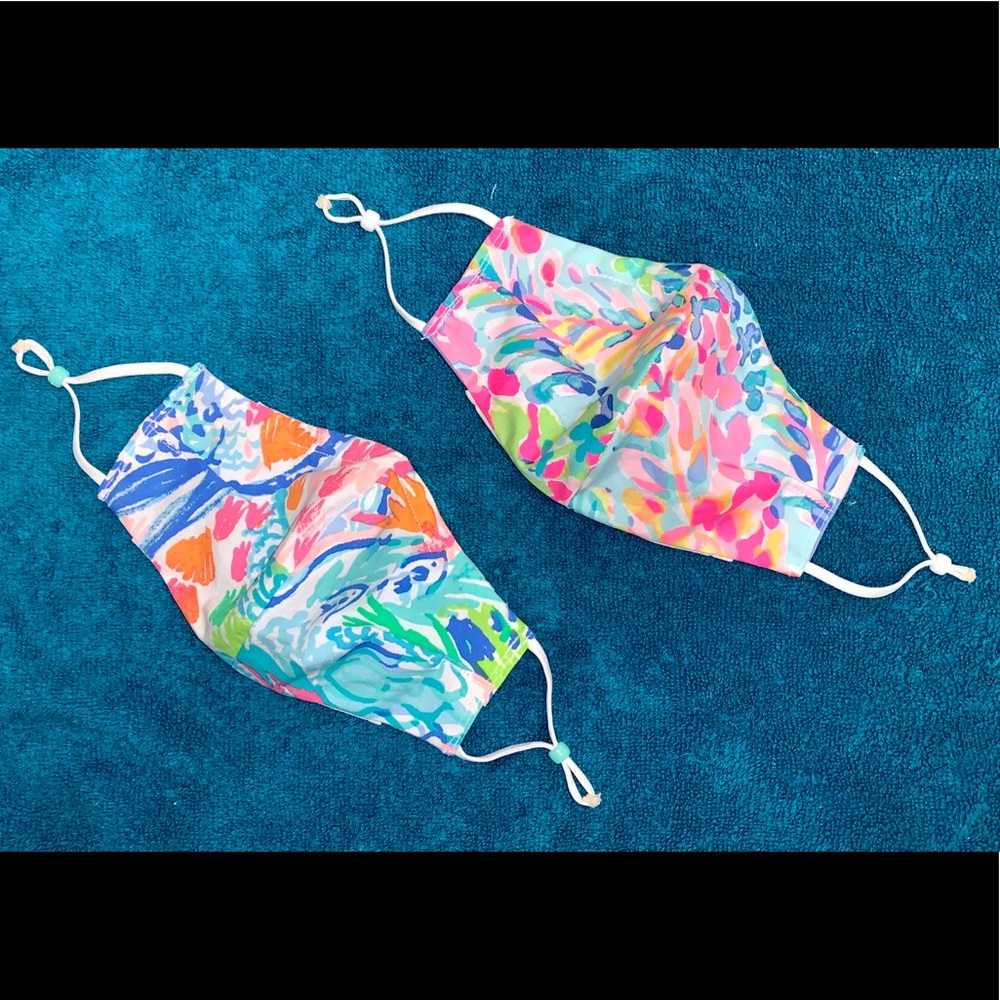 Lilly Pulitzer inspired 3 layer adjustable mask
